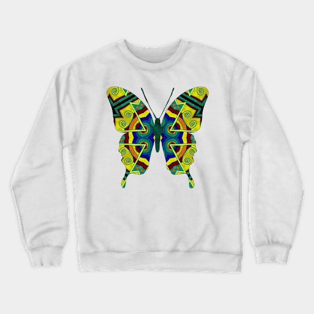 Tribal Butterfly Crewneck Sweatshirt by ShirleyTwofeathers